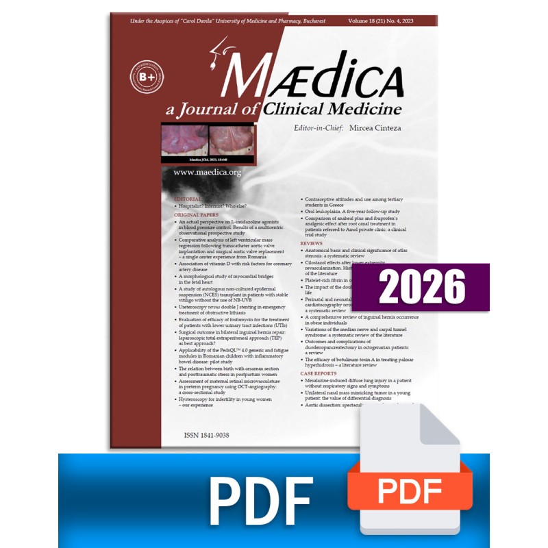 Revista Maedica J Clin Med – abonament format PDF 2026
